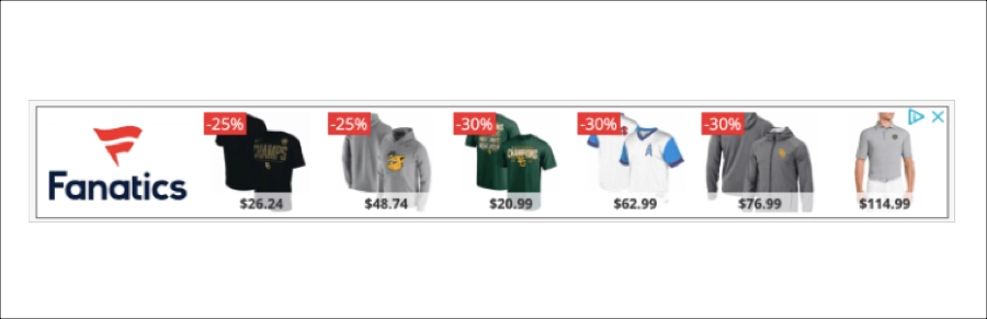 great display ads &ndash; Fanatics remarketing ad