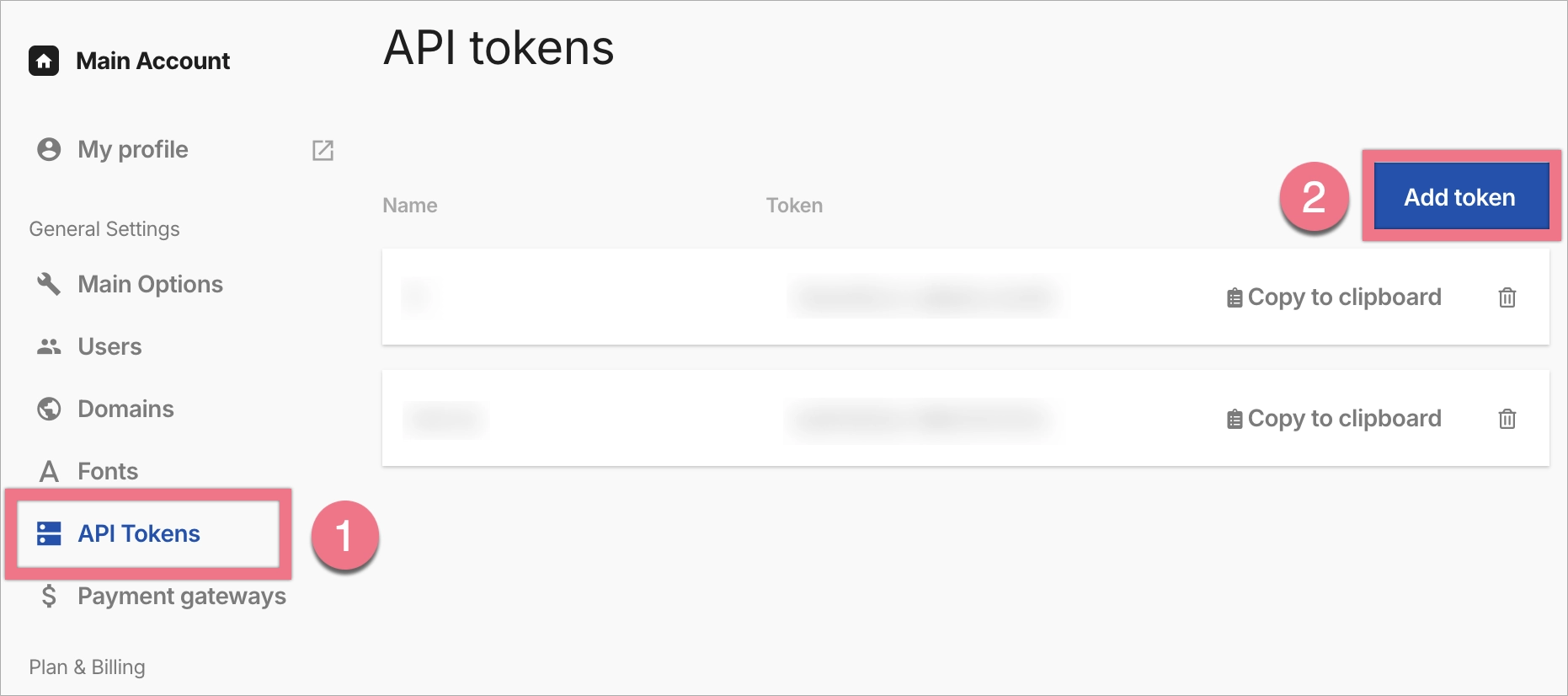 Add new Landingi API token