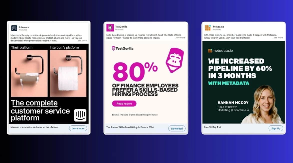 Esempi di annunci su LinkedIn