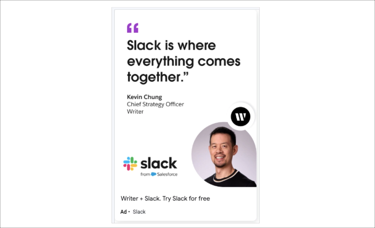 simple yet powerful display ad – Slack