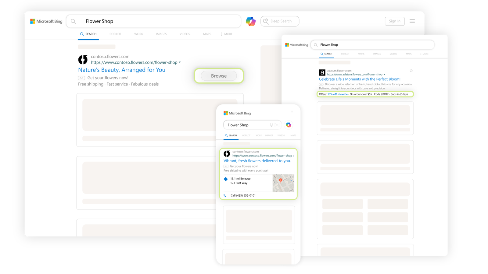Esempi di annunci Microsoft Bing