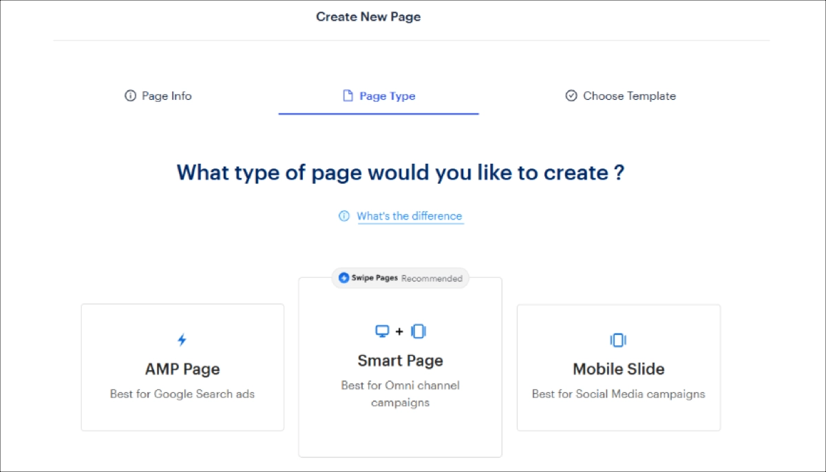 Swipe Pages - page types