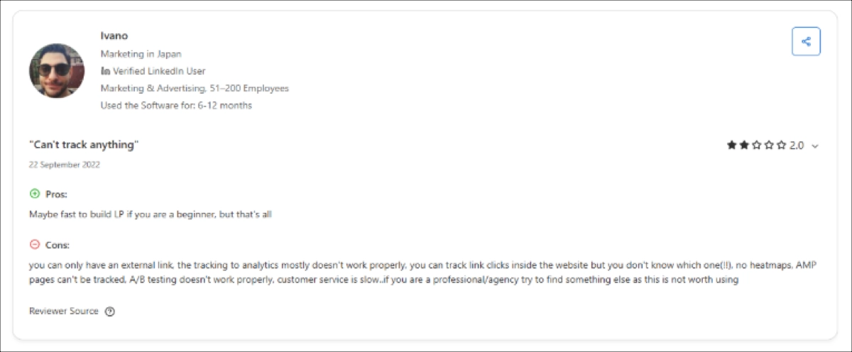 Swipe Pages review – analytics require manual configuration