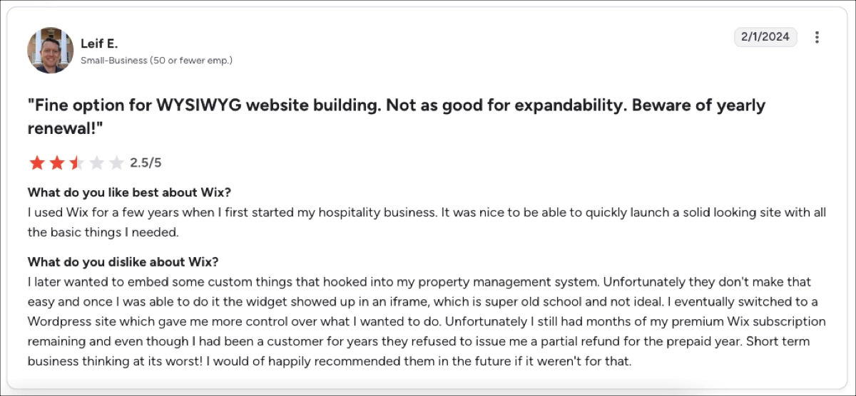 Wix review – limited flexibility