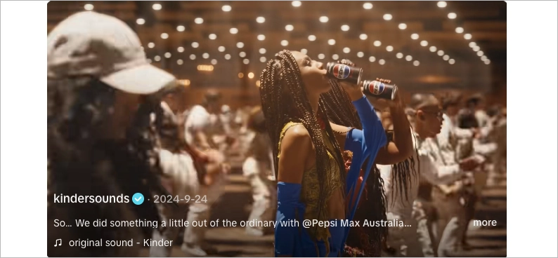 Esempio di pubblicit&agrave; pepsi tiktok