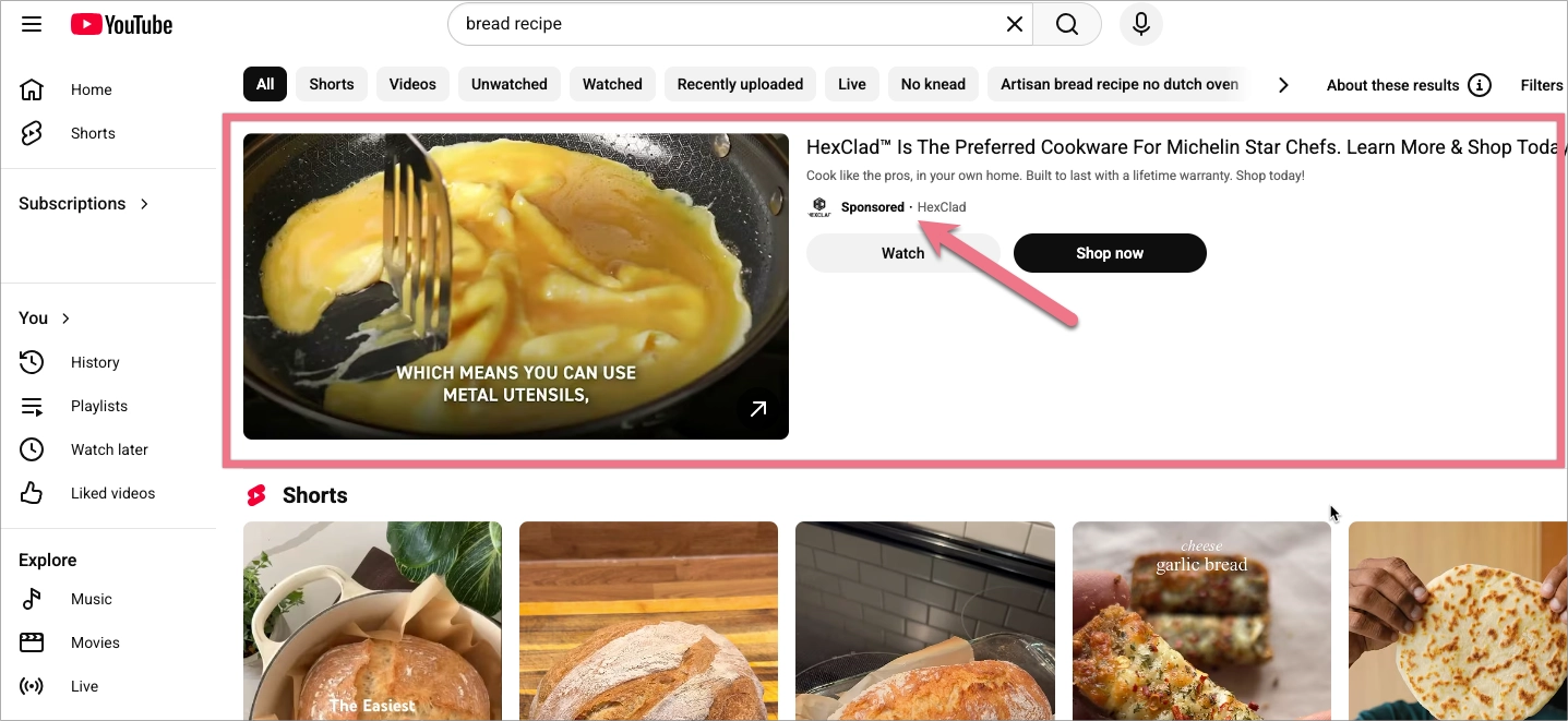 Video discovery ad that looks just like YouTube videos
