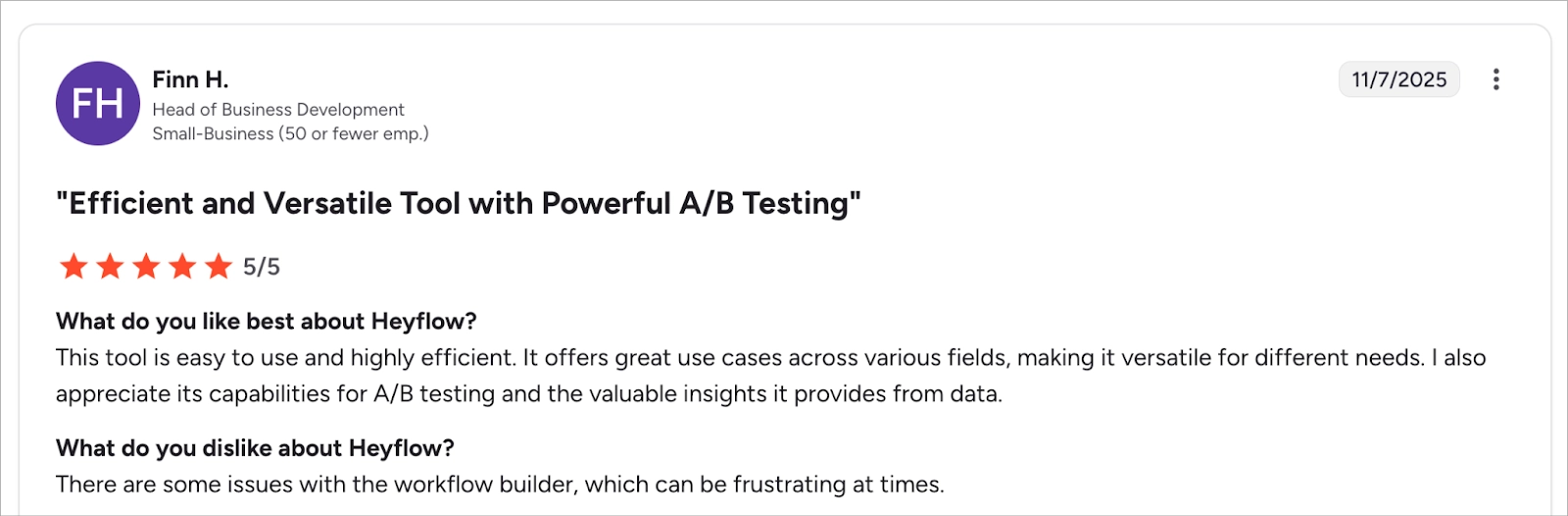 Negative Heyflow-Meinung