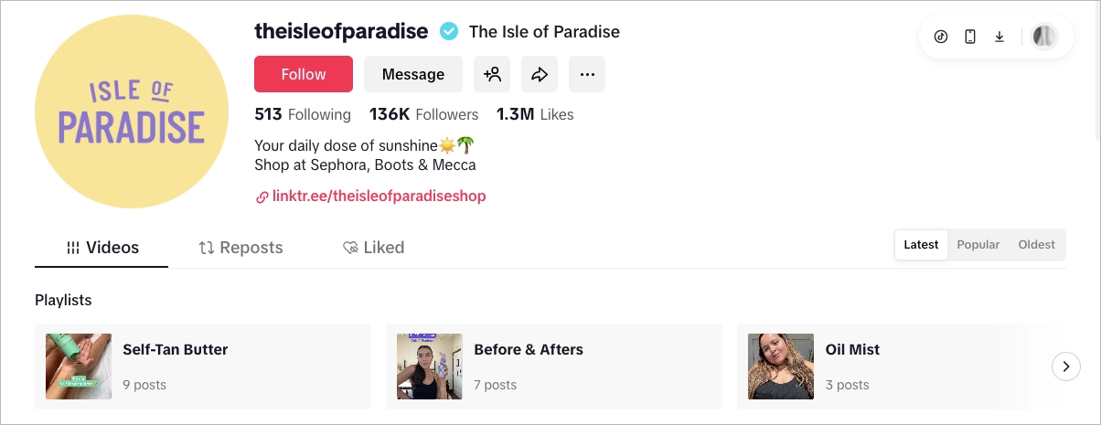 Esempio di pubblicit&agrave; per l'acquisizione del marchio tiktok