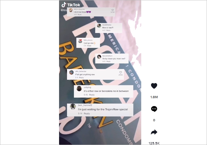 esempio di tiktok in-feed - trojan