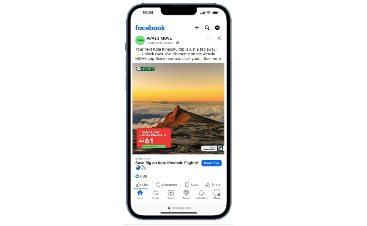 facebook advertising campaign – AirAsia Move ad