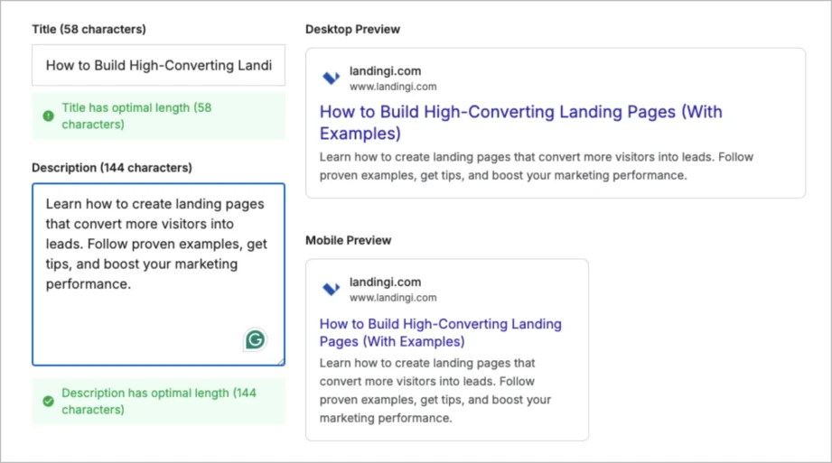 Narzędzie do sprawdzania długości tytuł&oacute;w i metaopis&oacute;w SEO z podglądem fragmentu w Google na żywo