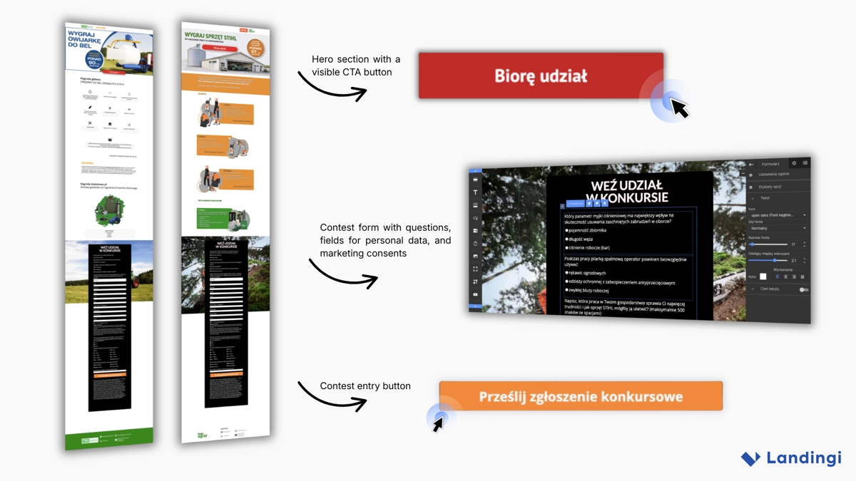 AgroHorti Media's contest pages - simple design, frictionless path